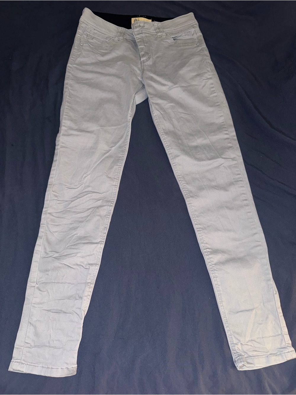 Women's Democracy Elastic Band Light Gray Slim Jeans - Comfortable Everyday Fit